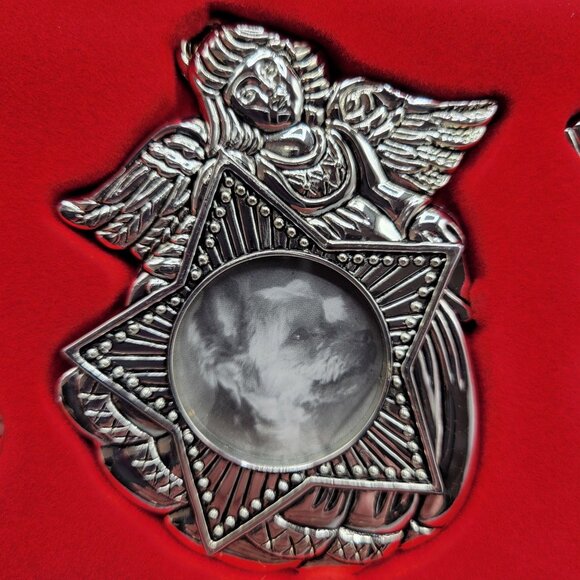 Gorham Set Of 3 Silver Plated Christmas Photo Frame Ornaments Holiday Decor - Picture 6 of 9